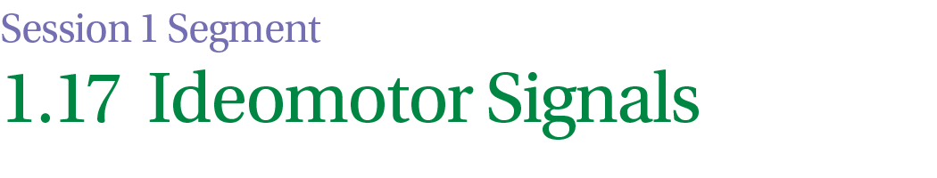 1.17 Ideomotor Signals